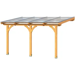 Terrassendach SKANHOLZ "Rimini", braun (nussbaum), B:434cm T:300cm, Douglasienholz, Terrassenüberdachungen, Douglasie