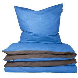 Schiesser Wende-Bettwäscheset Doubleface in glatter Renforcé-Qualität blau 