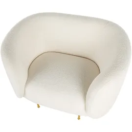 Beliani Sessel LOEN Bouclé 72 x 75 x 70 cm Weiß/Gold