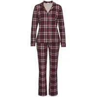 LASCANA Damen Pyjama rot kariert Gr.32/34