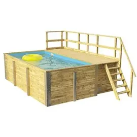Weka Massivholzpool 595 Gr. 1 490 x 201 x 315 cm grün/braun Folie blau