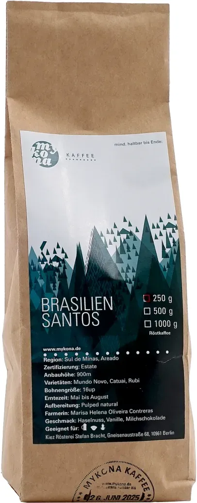 Mykona Brasilien Santos, Bohne 250 g