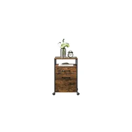 VASAGLE Aktenschrank 44 x 42 x 66,5 cm Braun-Schwarz