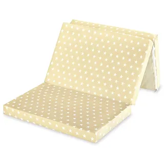 Bambini Basic Reisematratze Reisebettmatratze 120 x 60 x 6 cm Stars vanille TOP