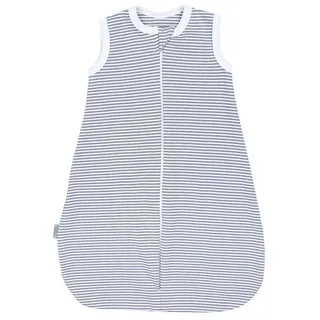 TupTam Sommerschlafsack Baby – Leichter Schlafsack Baby Sommer 0.5 TOG aus Baumwolle, OEKO-TEX zertifiziert, Unisex, Farbe: Streifenmuster Grau, 50-56 - 50-56