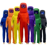 JQMAO Astronaut Kostüm Kinder Space Anime Cosplay Jumpsuit für Anzieh Kleidung Karneval Weihnachtsfeier Geburtstagsparty mit Helm Rucksack (Red, XL)