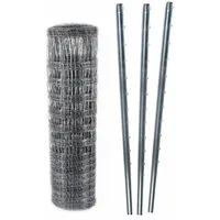 Aquagart Wildzaun 50 m x 10 cm Grau/Stahl