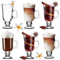PLATINUX Irish Coffee Gläser Set mit Henkel 230ml 6-Teilig Latte Macchiato Glas Kakao Kaffeeglas Cappuccino aus Glas