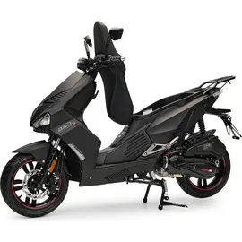 Burnout Motorroller BAD s Mattschwarz 50ccm 25 kmh Mofa Sportlich Scooter