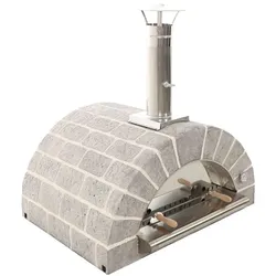 AgriEuro FAMILY STONE - Holzbackofen für den Außenbereich - grau - 4 Pizzen - 80X60