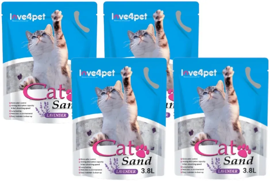 Silikon-Katzenstreu Sand Lavendel 4x3.8l (Rabatt für Stammkunden 3%)