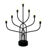 seasonals - Hochwertiger LED-Metalleuchter Anywhere, schwarz matt, mit Timerfunktion und Batteriebetrieb, Keine Steckdose nötig