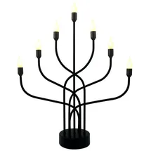 seasonals - Hochwertiger LED-Metalleuchter Anywhere, schwarz matt, mit Timerfunktion und Batteriebetrieb, Keine Steckdose nötig