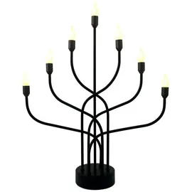 seasonals - Hochwertiger LED-Metalleuchter Anywhere, schwarz matt, mit Timerfunktion und Batteriebetrieb, Keine Steckdose nötig