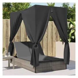 vidaXL Sonnenliege Doppelliege 200 x 59 x 27 cm Grau