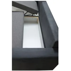 Fun Möbel Ecksofa Sofa NORA mit Schlaffunktion Beige / Braun Ottomane Links - Beige