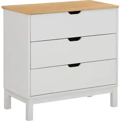 Kommode HOME AFFAIRE "Post", beige (natur, weiß), B:76cm H:75cm T:39cm, Massivholz, Sideboards, aus massivem Kiefernholz, mit Stauraummöglichkeiten, Breite 76 cm