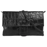 Cluty Abendtasche, echt Leder, Made in schwarz