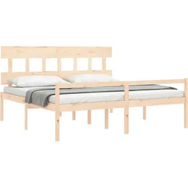 vidaXL Seniorenbett mit Kopfteil 200x200 cm Massivholz