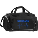 multifanshop Sporttasche - Schalke - Herzschlag - Druck blau - Tasche