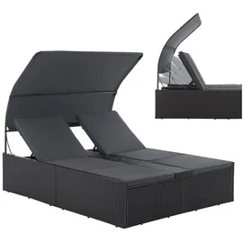 Juskys Syros Polyrattan Doppelliege Schwarz