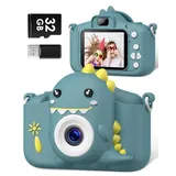 Kinderkamera, Gofunly Kinder Kamera 1080P 2,0-Zoll-Bildschirm Fotoapparat Kinder mit 32GB-Karte Selfie Digitalkamera Kinder Fotokamera Kinder für 3-12 Jahre Jungen und Mädchen Weihnachten Spielzeug