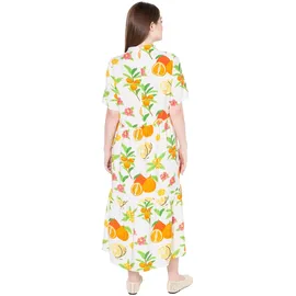 Ulla Popken Maxikleid A-Linie Weiß 42/44