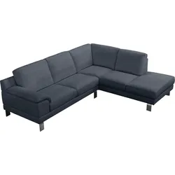 Ecksofa EGOITALIANO "Shakira, Design und Sitzkomfort auf hohem Niveau, tolle Details", grau (charcoal), B:240cm H:84cm T:212cm, Sofas, mit Ottomane, L-Form, elegante Metallfüße