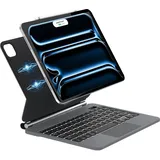 FOGARI iPad Air 13 M2 Tastatur - iPad Air 13 2024 Hülle mit Tastatur, QWERTZ Deutsches Magic Tastatur mit Touchpad,7-Farbige Beleuchtung für iPad Pro 12.9 (6/5/4/3 Gen),Schwarz