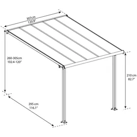 CANOPIA Olympia 307 x 295 cm grau