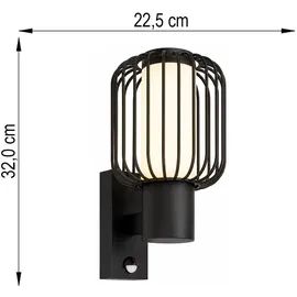 EGLO Außenleuchte Kunststoff/Metall/Stahl H 32,0 cm inkl. Bewegungsmelder schwarz