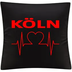 multifanshop Kissenbezug - Köln - Herzschlag - Druck rot - Kissen