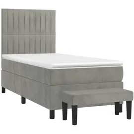 vidaXL Boxspringbett 100 x 200 cm Hellgrau
