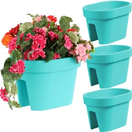 Botle Balkonkiste 39,5 x 12,3 x 12,3 cm Türkis