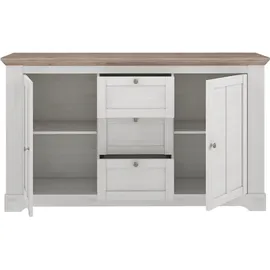 Forte Kombikommode 160 x 92,5 x 44,3 cm Braun/Weiß