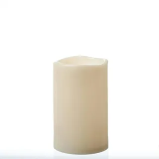 MARELIDA XXL LED Kerze für Außen flackernd H: 20cm D: 12,5cm creme
