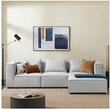 Juskys Modulares Sofa Domas L - 3 Sitzer - Hellgrau