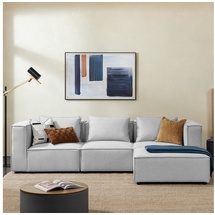 Juskys Modulares Sofa Domas L - 3 Sitzer - Hellgrau