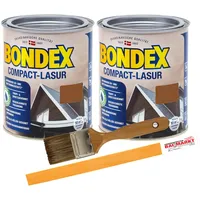 Bondex Compactlasur 2in1 Holzlasur teak 1,5L zum sprühen und streichen inkl. Pinsel und Rührstab