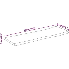 vidaXL Tischplatte mit Baumkante 110x40x3,8 cm Raues Mango Massivholz