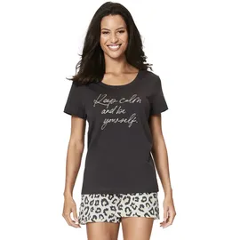 VIVANCE DREAMS Damen Pyjama grau-gemustert Gr.40/42