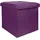 Intirilife Sitzwürfel Faltbar Leinen 30 x 30 x 30 cm Nebel Lila