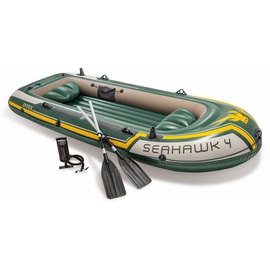 Intex Schlauchboot Seahawk 4 inkl. Außenbordmotor + Befestigung