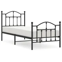 VidaXL Bettgestell mit Kopf- und Fußteil Metall Schwarz 90x190