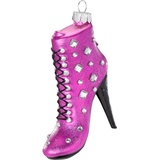 INGE-GLAS MAGIC Weihnachtskugeln Christbaumkugeln Glamour Glas Auswahl: Stiefelette m. Glitzer 10.5cm