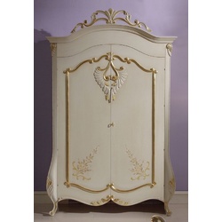 Casa Padrino Luxus Barock Schlafzimmerschrank Creme / Gold - Prunkvoller Barock Kleiderschrank - Luxus Schlafzimmer Möbel im Barockstil - Edel & Prunkvoll - Luxus Qualität - Made in Italy