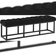 CLP Sitzbank Amun Stoff Schwarz 150 cm
