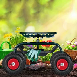 Relaxdays Sackkarrenrad schwarz-rot 2er Set