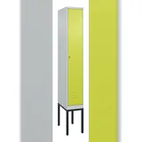 C+P Spind Classic PLUS, Gestell, 1 Abteil, HxBxT 212x30x50cm, Zylinderschloss, Hellgrau/Clowngrün von PROREGAL