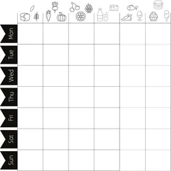 Securit® Fensterschablonen mit Kreidemarker - Thema Essensdiagramm - Set von 3 x A2